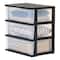 IRIS® 29qt. Black & Clear Wide 3-Drawer Chests, 2ct.